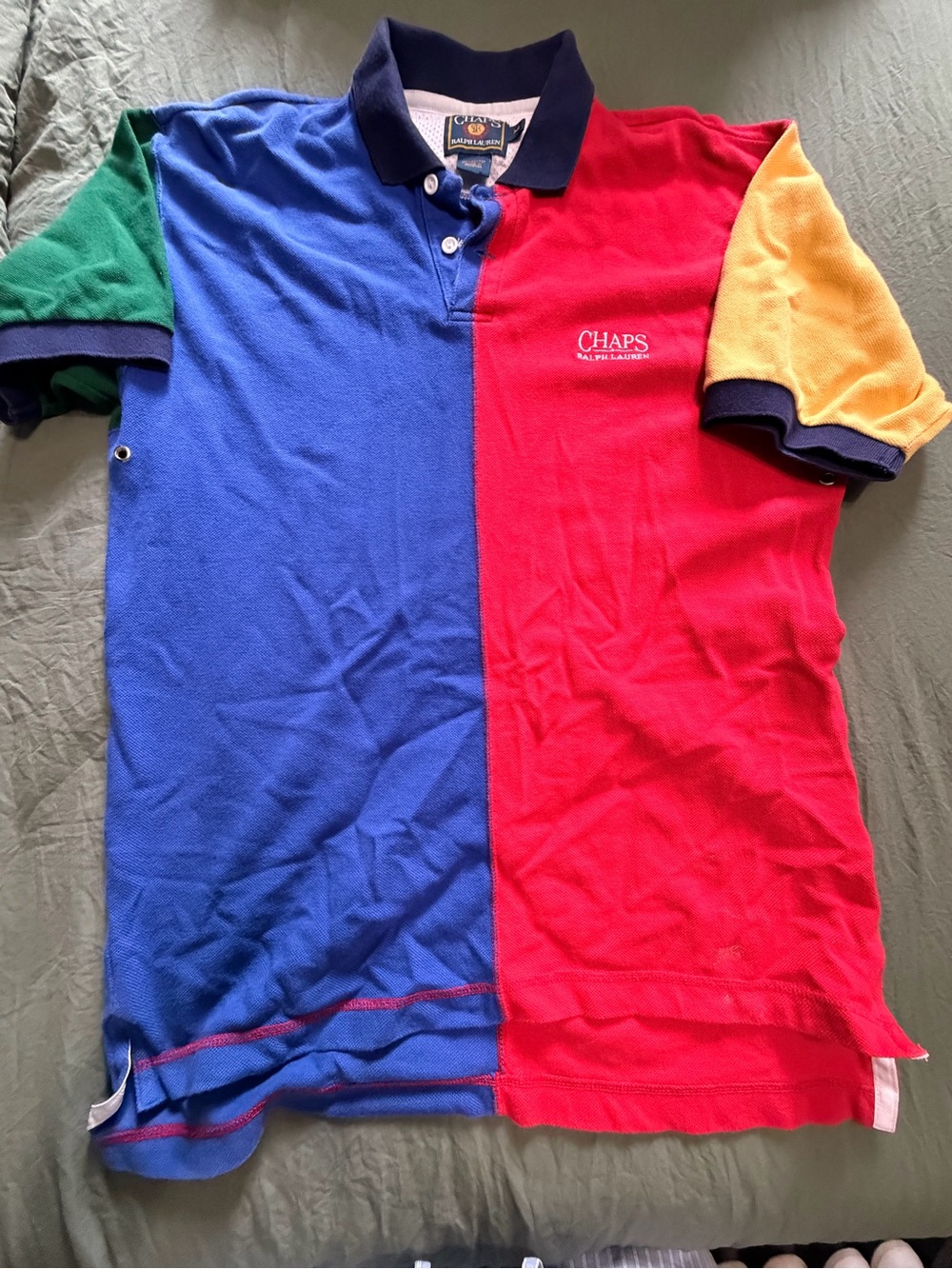 Ralph Lauren Chaps Colorblock Polo - Blue/Red/Green/Yellow